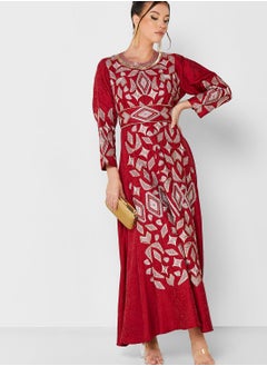 Buy Boat Neck Printed Dress in UAE