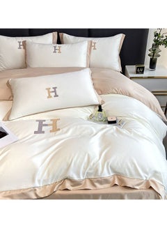 Buy 4-Piece King Size Printed Bedding Set High Cotton Quality Bedding Set Duvet Cover 220x240cm in Saudi Arabia