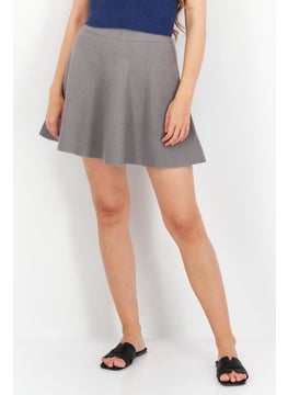 اشتري Women Knitted Mini Skirt, Mid Grey في الامارات