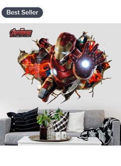 Buy Avengers Iron Man Waterproof Wall Sticker Living Room Background Decoration Children's Room Decoration Removable Wallpaper Size 50x70CM in Saudi Arabia