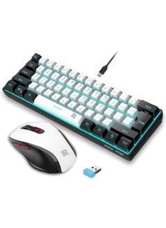 اشتري 2.4G Wireless Gaming Keyboard and Mouse Combo Include Mini 60% Merchanical Feel RGB Backlit Keyboard Ergonomic Vertical Feel Small Wireless Mouse في الامارات