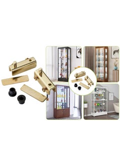 اشتري Glass Hinges Pivot Type Brass Plated Nylon Screw Catcher Glass Door Double Magnetic Touch Catch Latch With Clamp Compatible Glass Door Cabinet Fh 960 في الامارات