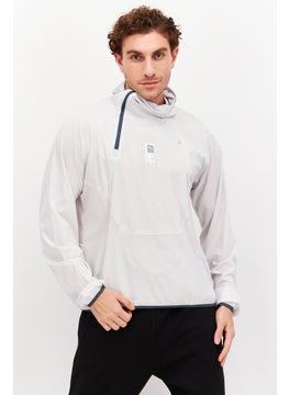 Buy Men Sportswear Fit Training Jacket, Light Grey in UAE