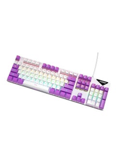 Buy FVQ302 Mixed Color Wired Mechanical Gaming Illuminated Keyboard (white purple) in Egypt