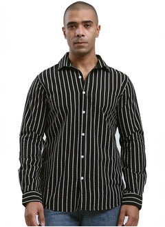 اشتري Black & White Long Sleeves Striped Shirt في مصر