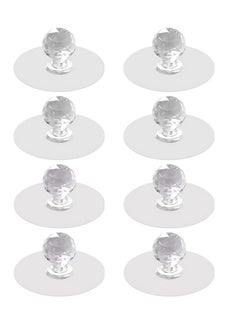 اشتري Cabinet Drawer Knobs, Clear Diamond Crystal Shaped Pulls Handles for Wardrobe, Kitchen Cupboard, Bathroom Dresser, Furniture Door Window, Self-Adhesive Drill Free Push Pull Helper 8 pcs في السعودية