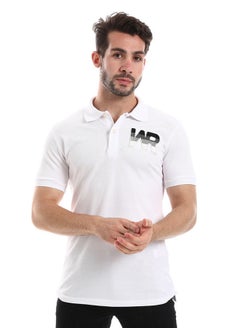 Buy White Rabbit Chest Printed Classic Neck Polo Shirt in Egypt