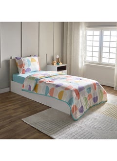 اشتري Playland Joyful 2-Piece Single Printed Microfibre Jersey Comforter Set 220 x 135 cm في السعودية