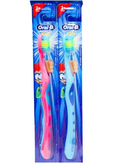 اشتري Oral-B Kids Manual Toothbrush Extra Soft Blue & Pink Color - 2 Pieces في مصر