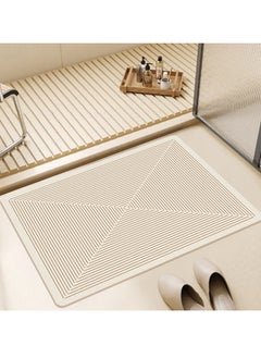 Buy Tycom Cloth Bath Mat Super Absorbent Bathtub Mat with Non-Slip Anti-Slip Bathroom Floor Mats and Quick Dry Bath Rug Thickened Soft Easier Clean Carpet 50 By 80 CM Diamond. in UAE