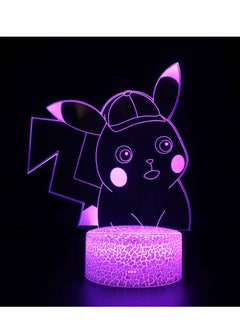 اشتري 3D Illusion Go Pokemon Night Light 16 Color Change Decor Lamp Desk Table Night Light Lamp for Kids Children 16 Color Changing with Remote Pikachu في الامارات