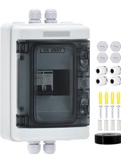 Buy Outdoor Breaker Box with 15 Amp Miniature Circuit Breaker, DIN Rail Enclosure, Solar Disconnect Switch in UAE