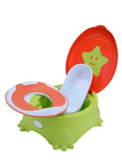 Buy BP8760-GRN/ORG Portable Baby Potty Chair - Splash Shield With Removable Lid, Comfy High Back Rest, Ergonomic Design And Non-Slip Feet - Boy/Girl in UAE