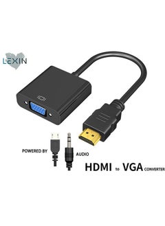 اشتري محول HDMI إلى VGA بدقة 1080 بكسل مع صوت - محول للكمبيوتر الشخصي والشاشة وجهاز العرض وHDTV وXbox والمزيد في السعودية