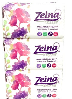 Buy Zeina Classic Facial Tissues Soft Touch 700 Tissue Pack of 3 Multi color in Egypt