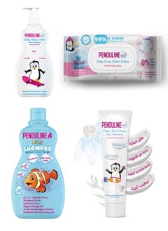 Buy Penduline Baby Package (Shampoo 450ml + Lotion 200ml + Wipes 72pcs + Diaper Rash Cream ) in Egypt