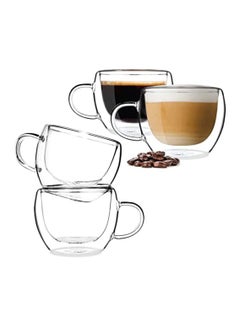 Buy Coffee Cups Set of 4 Double glass walled in Egypt