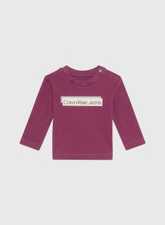 Buy Baby's Long Sleeves Logo T-Shirt, Cotton, Purple in Saudi Arabia