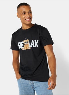 Buy Relax Graphic Crew Neck T-Shirt in UAE