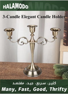 Buy 3-Candle Metal Candelabra Candlestick Holders  Elegant Candle Holder Candelabra Candle Stand for Wedding Dining Table Home Decoration in UAE