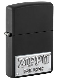 Buy Zippo 48689 218 Zippo License Plate Black Matte Windproof Lighter in UAE