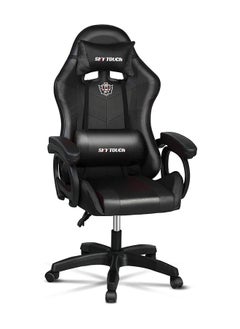 اشتري Gaming Chair，Adjustable Computer Chair Pc Office Pu Leather High Back, Ergonomic design Lumbar Support,Comfortable Armrest Headrest，Black في الامارات