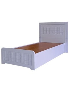 Buy Modern Wooden Bed Single Size 90x190 White With Medical Mattress in UAE