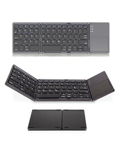 Buy Foldable Bluetooth Keyboard with Touchpad, Rechargeable Ultra Slim Mini Pocket Folding Keyboard, Wireless Portable Keyboard Compatible With Android, iOS, Windows System, Mobilephone, Tablet, Laptop Device in UAE