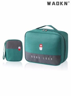 Buy Empty First Aid Bags Travel Medical Supplies Cosmetic Organizer Insulated Medicine Bag Convenient Safety Kit Suit for Family Outdoors Hiking Camping Car Office Workplace Green (Mom Son Bag) in UAE