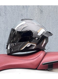 Buy New Double Mirror Helmet Semi Full Cover Four Seasons Motorcycle Helmet in Saudi Arabia