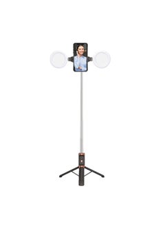 Buy 7-Section Extendable Wireless Selfie Stick/Tripod Stand With Remote Black/Gold in UAE