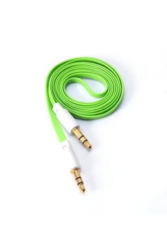 Buy Aux Flat Audio Cable 3.5Mm Male To Male 1m Car Aux Auxiliary Cord Stereo Audio Cable Connector For Smartphones and Tablets Green in Saudi Arabia