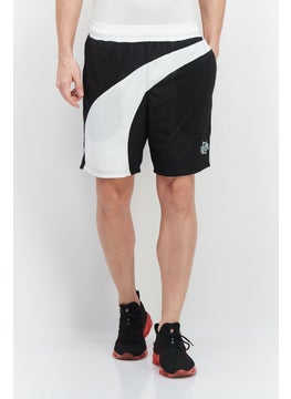 اشتري Men Sportswear Fit Brand Logo Training Shorts, White/Black في الامارات