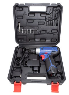 Buy ROCKFORCE Drill Machine with Tool Box 12V Includes 1300 mAh Batteries, Drill Bits, Drills, Bit Holder and Charging Indicator | Electric Screwdriver Set 17 pcs in a Plastic Case in UAE