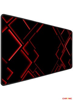 Buy Large Gaming Mouse Pad with Superior Micro Weave Cloth Extended Desk Mousepad with Stitched Edges Non-Slip Base Water Resist Keyboard Pad For Gamer And Office Home Black Red in UAE
