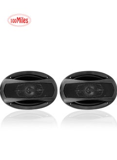 Buy 100 Miles Coaxial Flush Mount Music Speaker 2 Pcs Set Car Speaker 3-Way Speaker 48W/800W Speaker 6x9" in Saudi Arabia