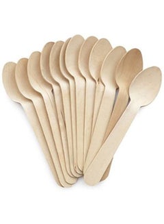 Buy Disposable Wooden Spoon - Heavyweight Disposable Knife, Heavy Duty Cutlery - Wooden Utensils - Perfect For Parties And Restaurants - 50 Pieces. in UAE