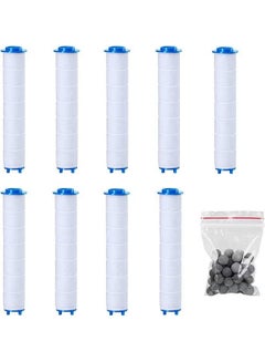 Buy Set of 9 Pcs PP Cotton Filter and Ion Stone Beads High Pressure Handheld Shower Head PP Cotton Filter Cartridge for Replacement in Saudi Arabia