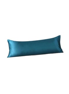 اشتري Silky Satin, Pillow Cover Case Plain Yale Blue Color Design في الامارات