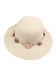 Buy Straw Hat With Garland Beige in Saudi Arabia