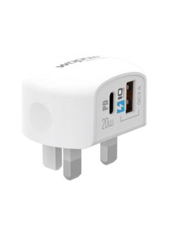 Buy 2-Port Wall Charger 20W A20 USB Port And Type C in Saudi Arabia