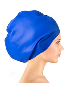 Buy Silicone Swim Cap for Women Men Extra Large Special Design Swimming Cap Waterproof Bathing Cap Swim Hat for Very Long Hair Braids Thick Curly Hair Keep Your Hair Dry in Saudi Arabia