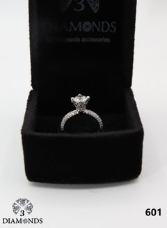 اشتري خاتم الوعد للنساء مطلي بالبلاتين عالية الجودة ومرصع بحجر الزركون - فضي في مصر