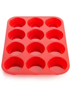 Buy 12 Cups Silicone Muffin Pan Nonstick and BPA Free Cupcake Pan 1 Pack Regular Size Silicone Mold in UAE