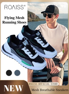 Buy Men Athletic Shoes Flyknit Mesh Men Sports Shoes Lightweight Breathable and Comfortable Running Shoes in UAE
