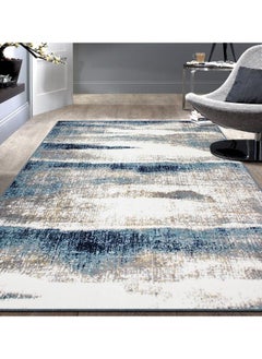 اشتري Modern Abstract Waves Area Rug 3'3"X 5' Blue في الامارات