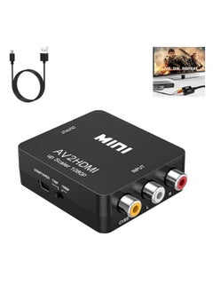 Buy RCA to HDMI, AV to HDMI Converter, 1080P Mini RCA Composite CVBS Video Audio Converter Adapter Supporting PAL/NTSC for Retro Games / TV / VCR / PS1 / PS2 / DVD / PAL / NTSC, HD (Black) in UAE