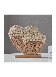 اشتري Lumber Natural Wooden Heart Table Decor 31 x 25 x 7 cm في الامارات