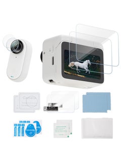 اشتري 2 Pack Designed for Insta360 GO 3 Tempered Glass Screen Protector + 2 Pack Camera Lens Protector Tempered Glass, Anti-Bubble and Anti-Fingerprint في الامارات