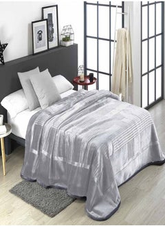 Buy Blanket First Class Engraved- model: M29-Size: 220*240- Color: Grey- Fabric 85% Acrylic 15% Polyester - Country of Origin Spain. in Egypt